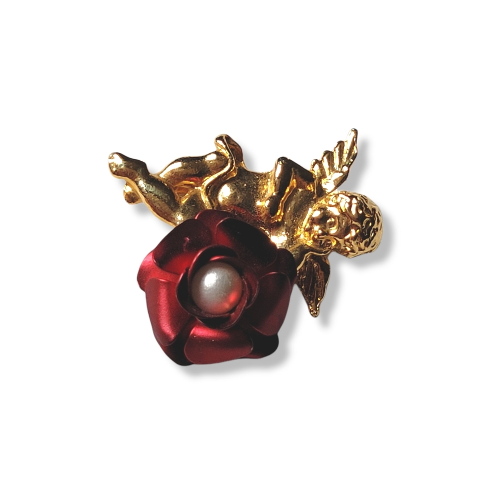 Cherub Rose Brooch - Picture 2 of 6